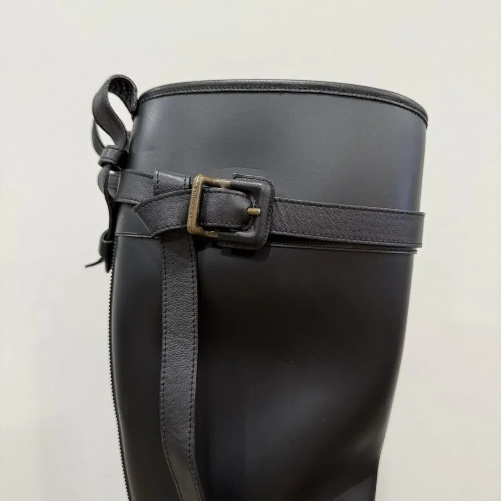Burberry Rubber Knee-High Rain Boots Women's Size EU 39 US 9 - Picture 7 of 16